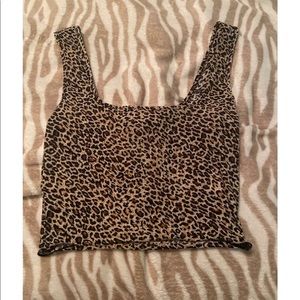 SheIn Leopard Crop Top M Never Worn